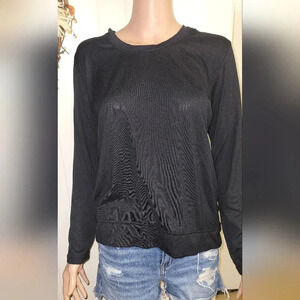 Old Navy Active Black Long Sleeve Athletic Top Sweatshirt Size M